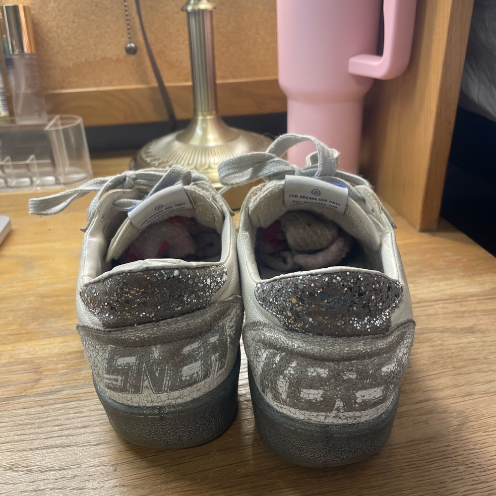 Golden Goose Women's White and Silver Star Sneakers - Picture 4 of 6